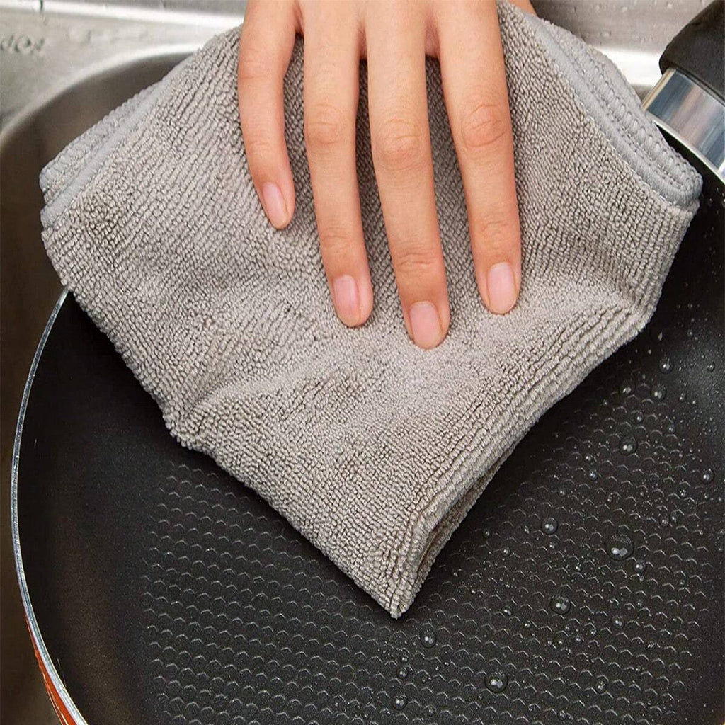 HYER KITCHEN Grey Cleaning Cloth Set, Super Soft, Quick Dry, And Absorbent,Kitchen,Bathroom,Home,Household Supplies