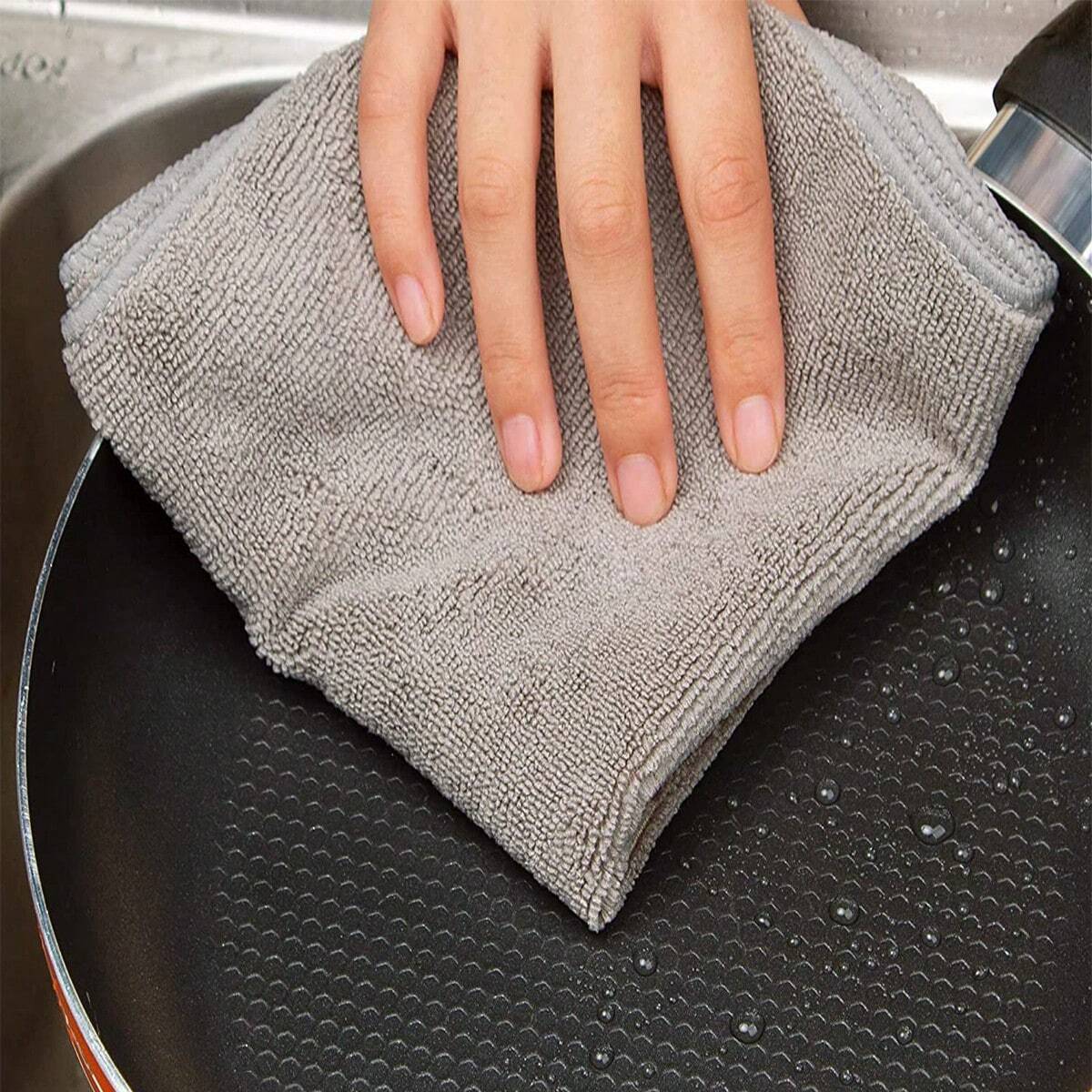 HYER KITCHEN Grey Cleaning Cloth Set, Super Soft, Quick Dry, And Absorbent,Kitchen,Bathroom,Home,Household Supplies