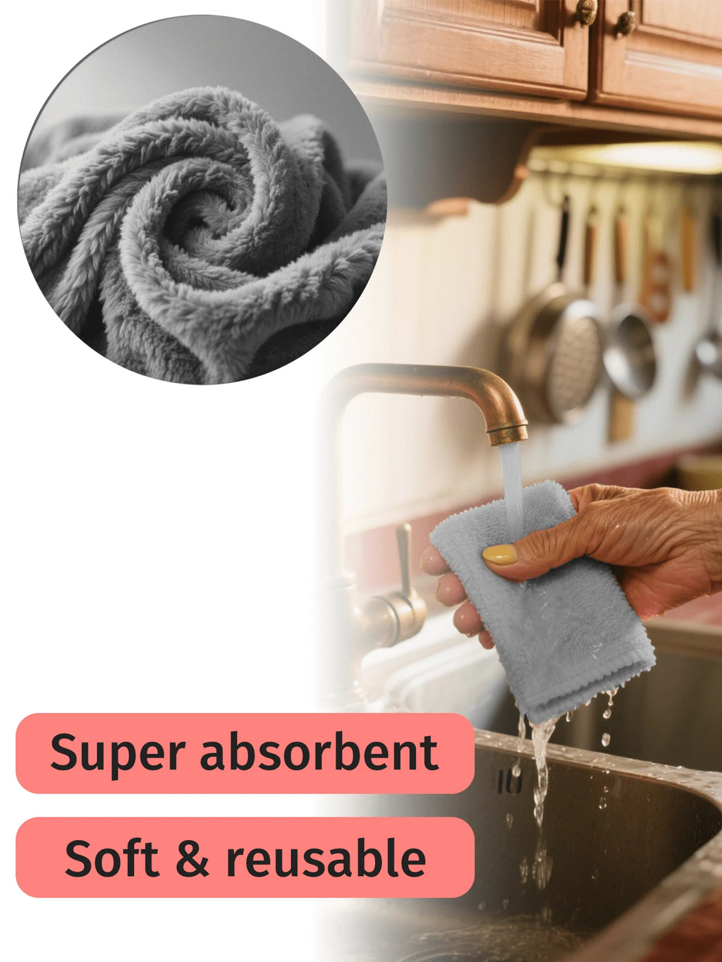 10pcs Random Color Super Absorbent Microfiber Kitchen Cleaning Cloths, Highly Efficient For Dishes, Bathroom, Home Supplies