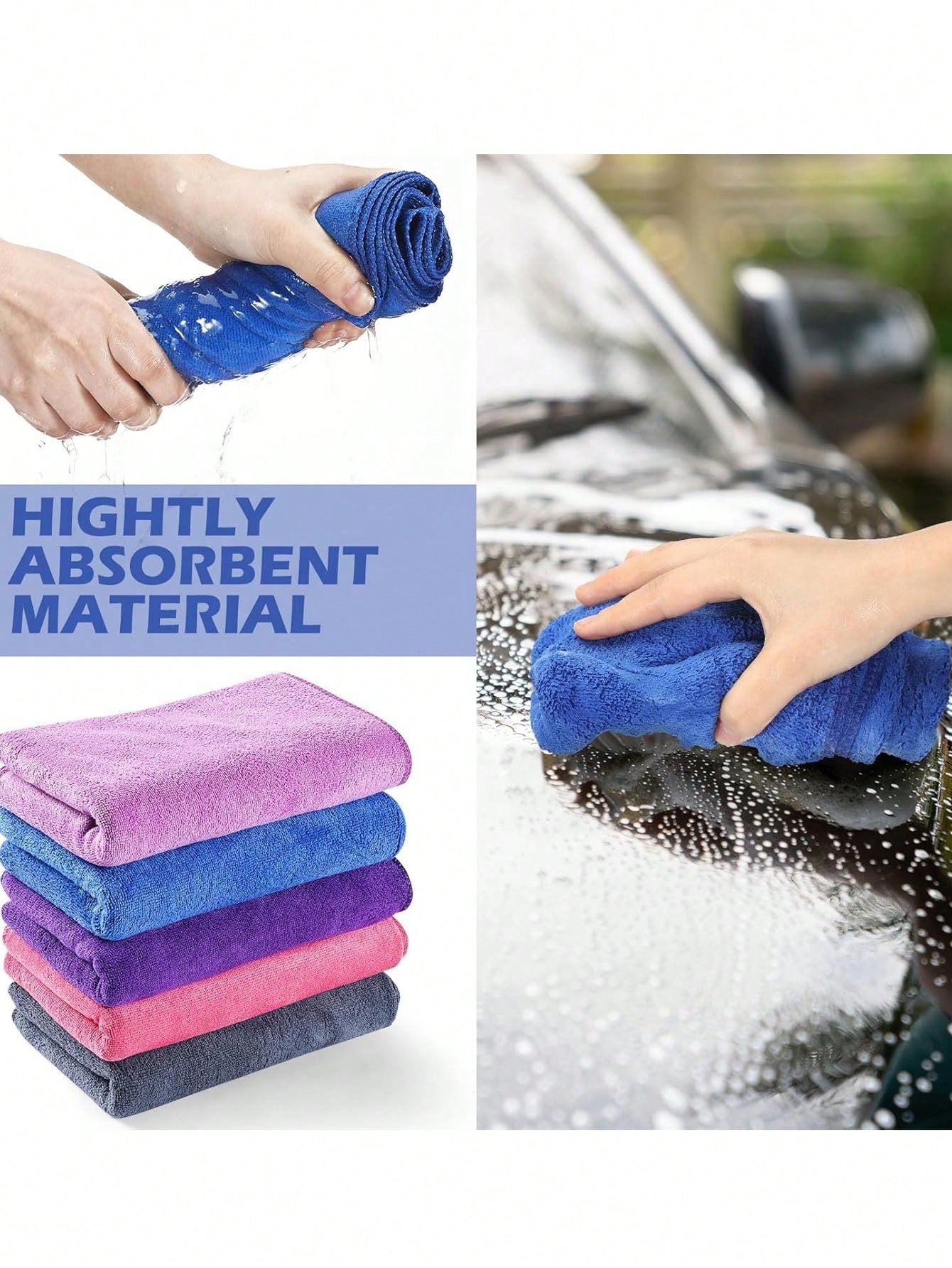 4/8pcs Reusable & Washable Super Microfiber Cleaning Cloths, Suitable For Mop, Floor And Window Cleaning, Modern Style, Non-Woven, Absorbent And Quick Drying