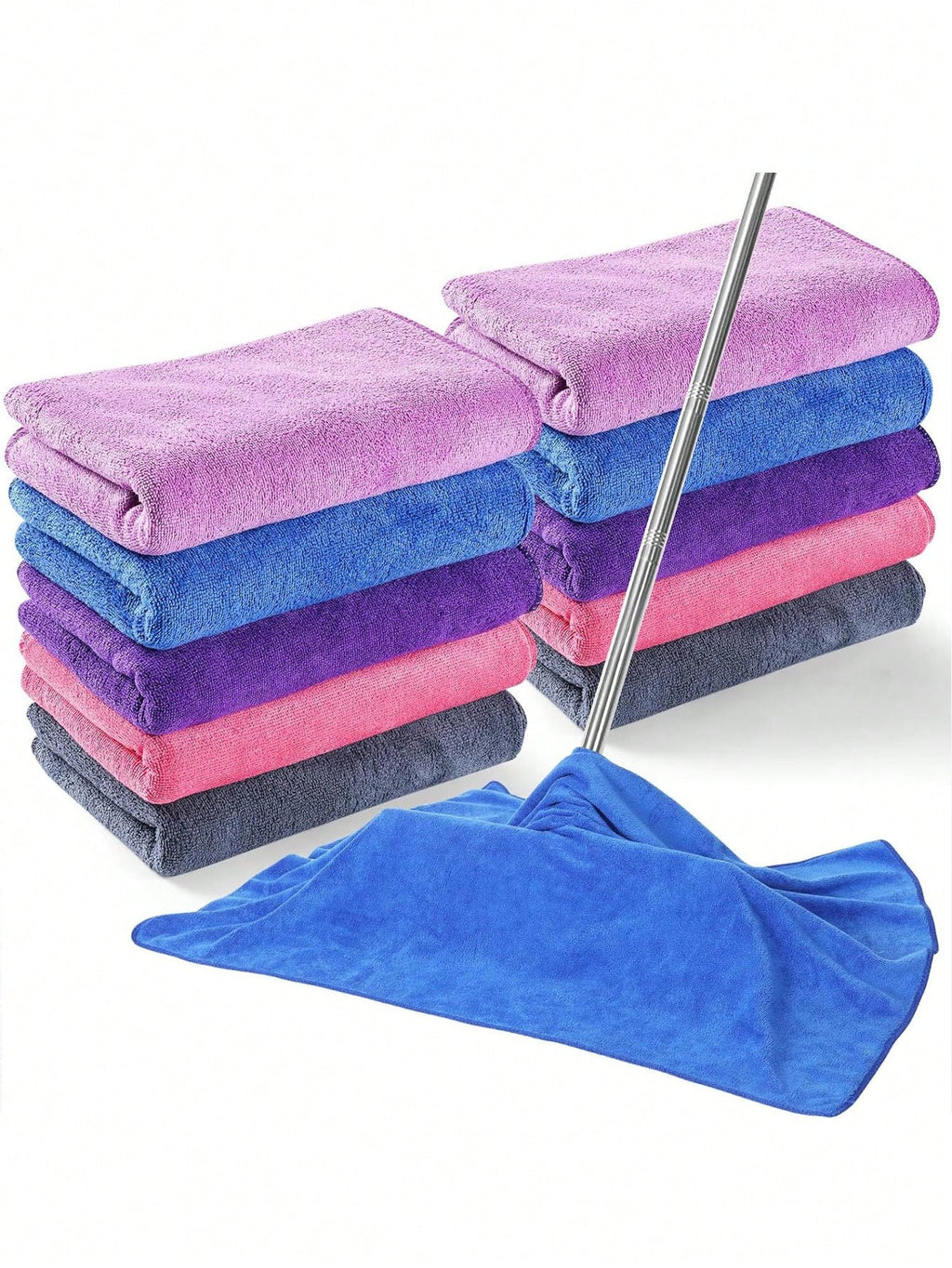 4/8pcs Reusable & Washable Super Microfiber Cleaning Cloths, Suitable For Mop, Floor And Window Cleaning, Modern Style, Non-Woven, Absorbent And Quick Drying
