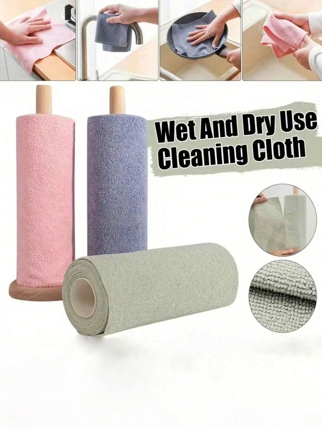 1 Roll/20pcs Reusable Super Absorbent Microfiber Cleaning Wipes - Highly Absorbent, Durable And Machine Washable Kitchen Towels, Suitable For Washing Dishes, Cleaning Countertops, Floors - Multipurpose Household Cloths, Modern Square Design, Space Themed Cleaning Supplies, Dish Cloths, Countertop Wipes, Highly Absorbent Fabric