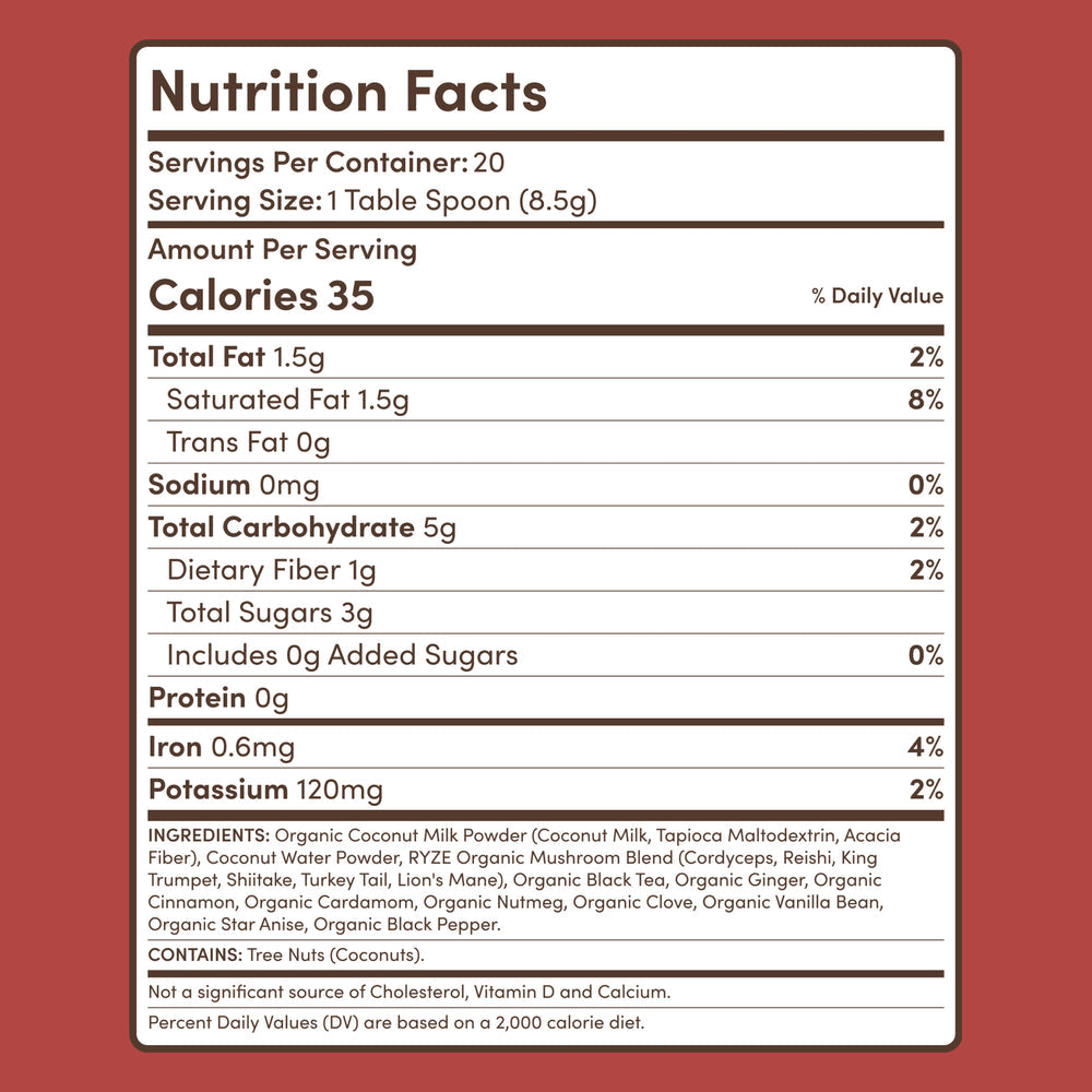 RYZE Mushroom Chai – 20 Servings