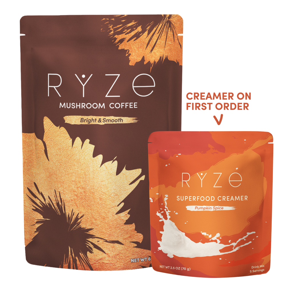 RYZE Mushroom Coffee Bright & Smooth + Pumpkin Spice Creamer Set
