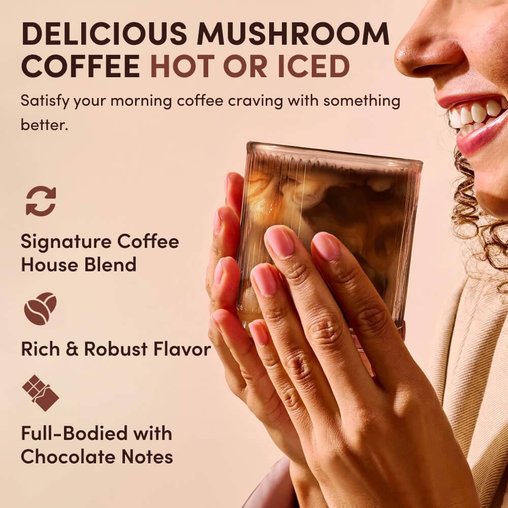 RYZE Mushroom Coffee – Dark Roast, 30 Servings