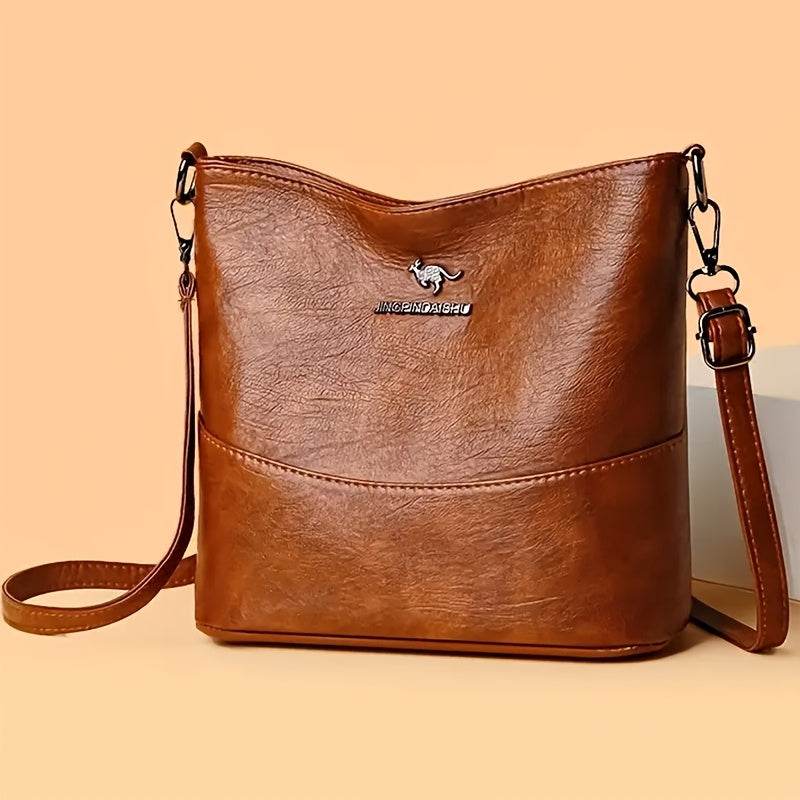Women's solid color quilted shoulder bag in a large capacity versatile design for work and shopping