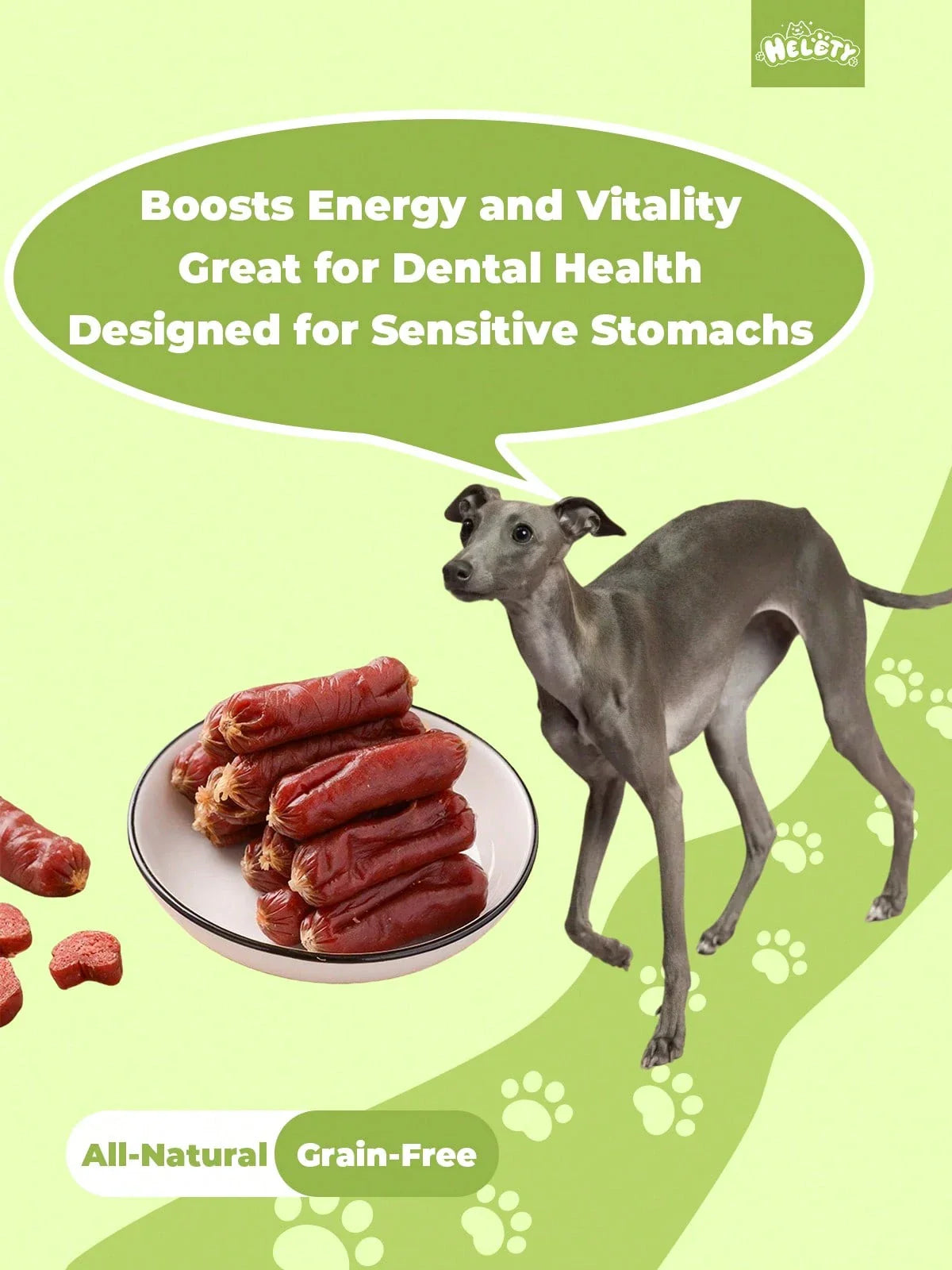 helety 100/200g/400g/800gDog Snacks Chicken, Duck, Beef Sausage Dog Teeth Grinding Snacks, Teeth Cleaning Snacks, Interactive Pet Snacks