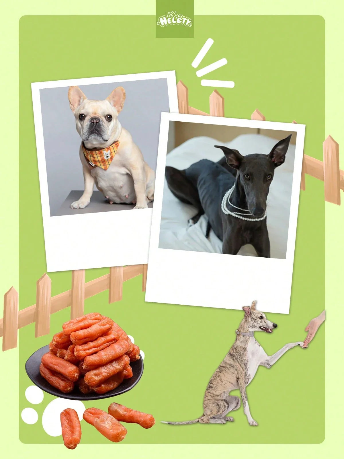 helety 100/200g/400g/800gDog Snacks Chicken, Duck, Beef Sausage Dog Teeth Grinding Snacks, Teeth Cleaning Snacks, Interactive Pet Snacks