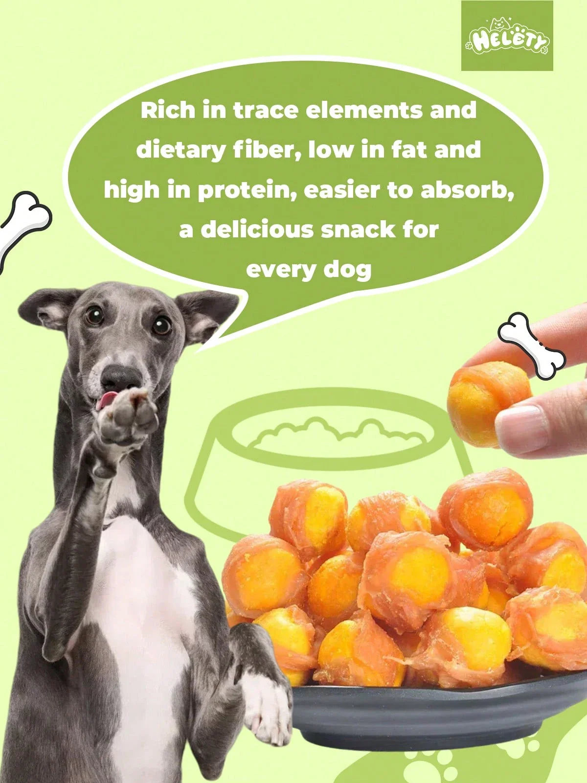 helety 200g/500g/1000gDog Snacks, Chicken And Duck Meat Rolls, Egg Yolk Dog Teeth Grinding Snacks, Teeth Cleaning Snacks, Interactive Pet Snacks