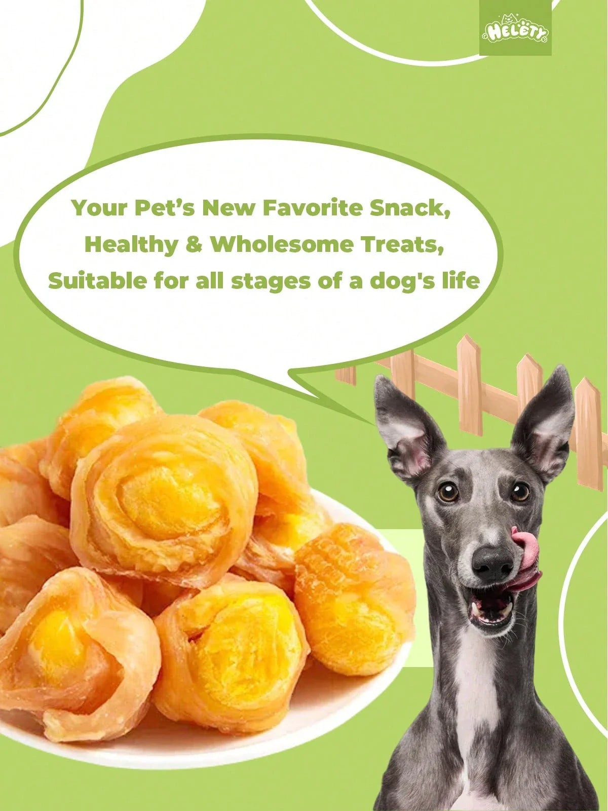 helety 200g/500g/1000gDog Snacks, Chicken And Duck Meat Rolls, Egg Yolk Dog Teeth Grinding Snacks, Teeth Cleaning Snacks, Interactive Pet Snacks