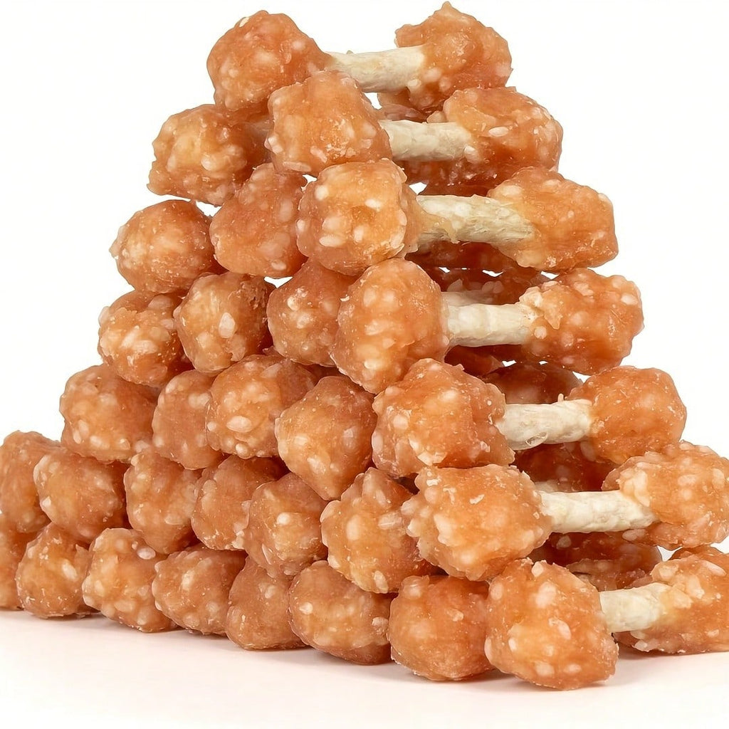 helety Chicken Dumbbells For Dogs, Chicken Dog Treats For Small, Medium And Large Breeds, Natural Dog Treats, Rice Dog Treats, Healthy, High In Protein, Easily Digestible, Long-Lasting, Perfect Dog Training Reward Treats.