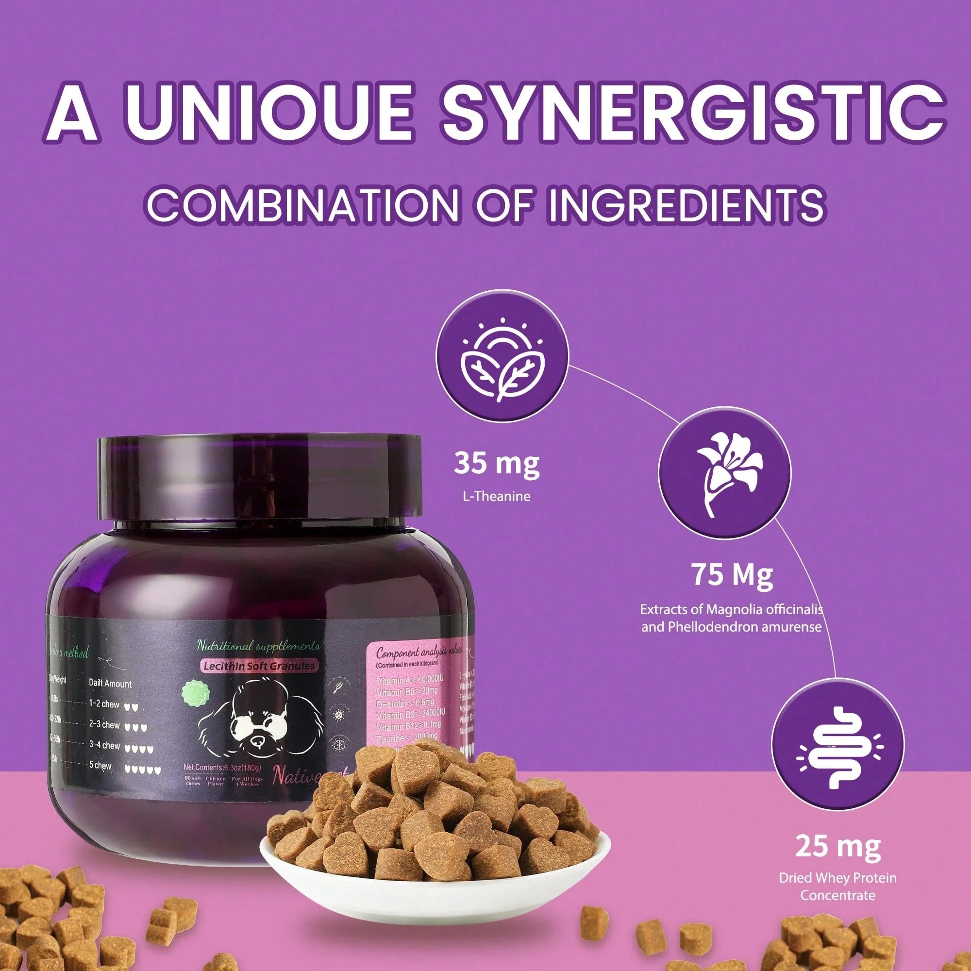 helety Pet 8-In-1 Complex Vitamin, 14 In-1 Multi-Element Phospholipid Formula Dog Vitamin