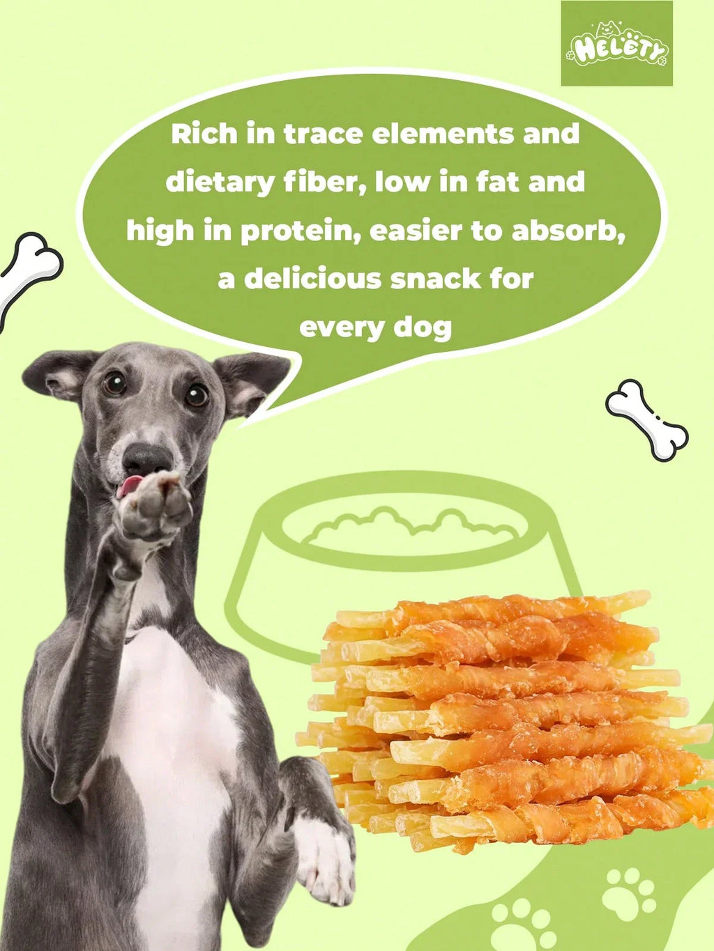 helety Pet Snacks-Chicken Or Duck Cowhide Grinding Stick